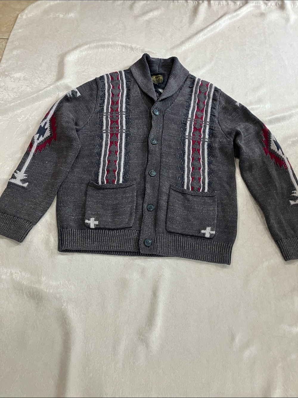 NWT Lucky Brand Men's Southwestern Aztec Shawl Cardigan Sweater - Large